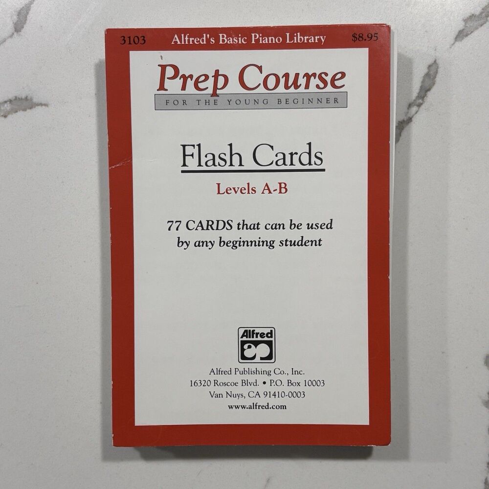 Alfred's Basic Piano Prep Course: Flash Cards Levels A & B Open Package EUC!